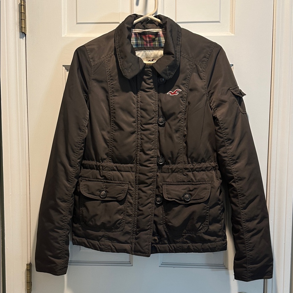 Hollister Women's Dark Brown/Olive Green Utility Jacket